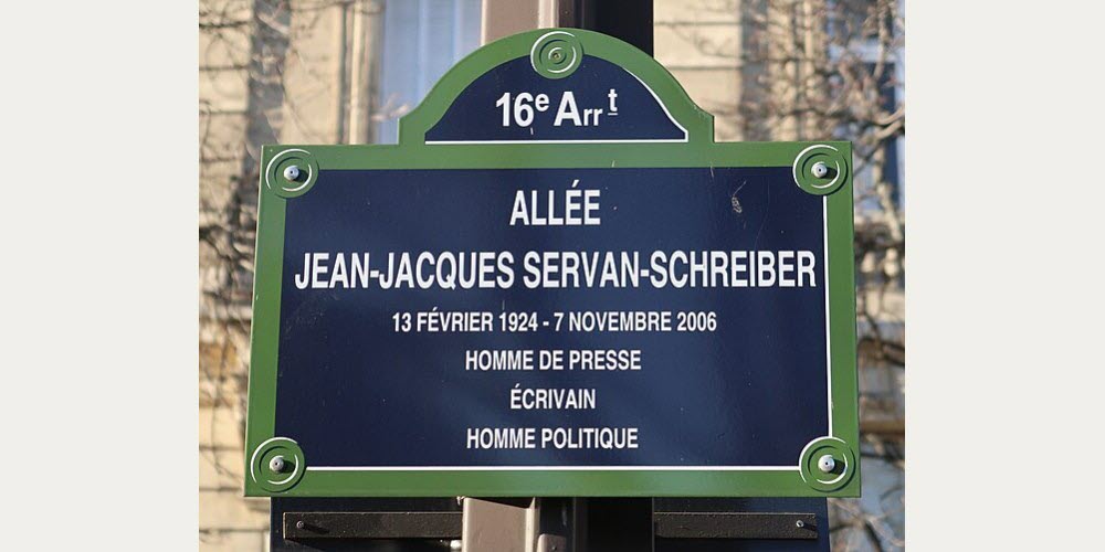 Plaque allée Jean-Jacques Servan Schreiber