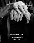 Henri Content, le doyen des Français est mort à l'âge de 110 ans