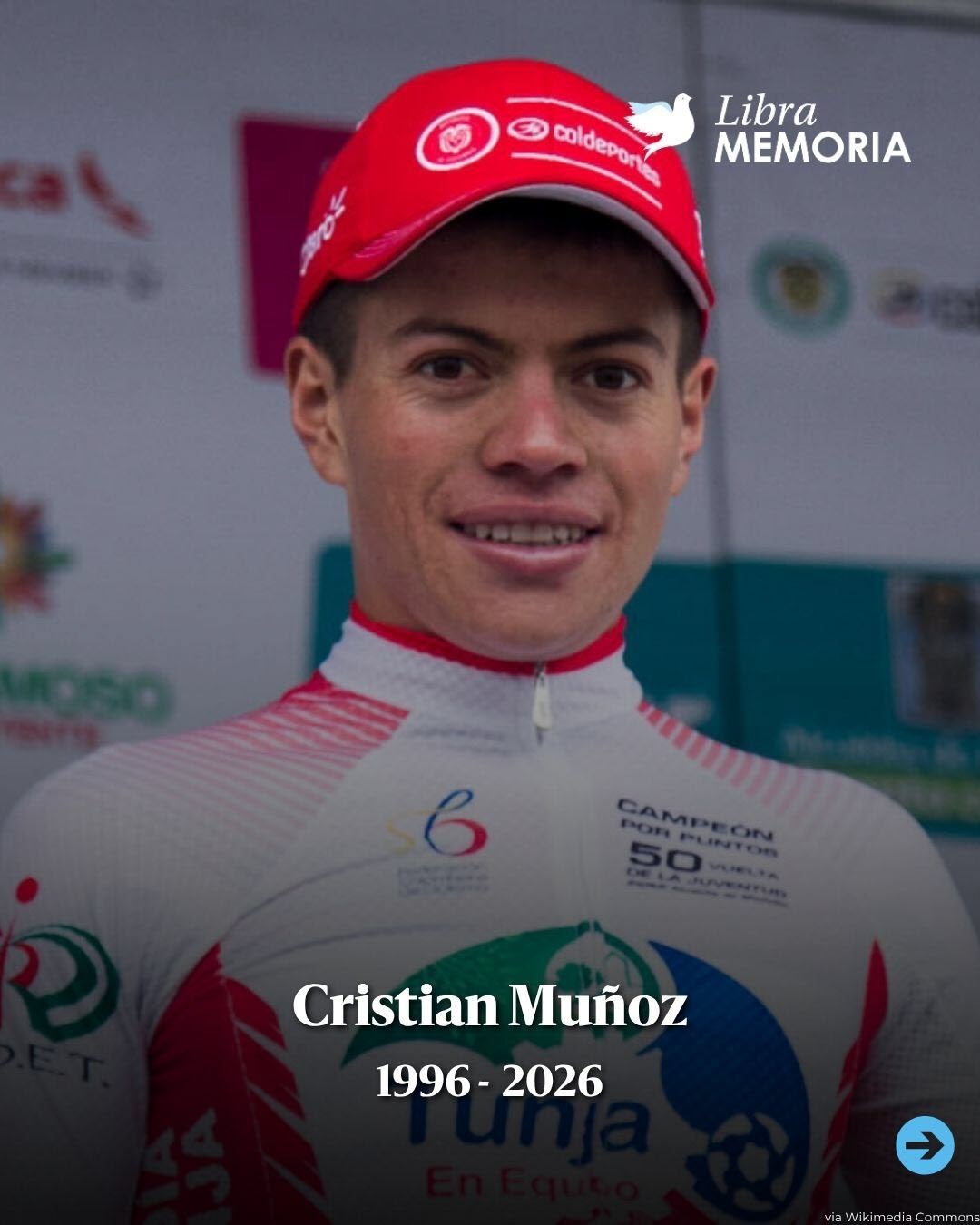 Cristian Camilo Muñoz, cycliste professionnel colombien, a perdu la vie lors du Tour du Jura, laissant derrière lui une communauté du cyclisme en deuil et le souvenir d'un sportif passionné au destin tragiquement interrompu. Il est décédé le 24 avril 2026.Rendez-lui hommage.
