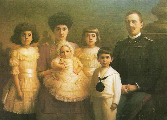 La famille royale d'Italie en 1908.